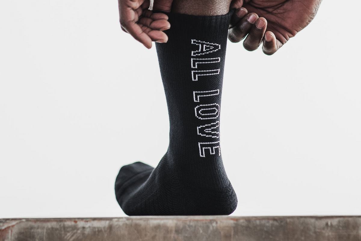 Nobull Crew All Love Men\'s Socks Black | Australia (KD6504)